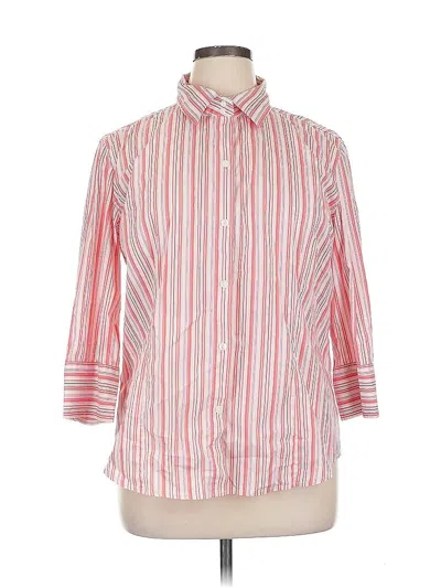 Pre-owned Chico's 3/4 Sleeve Button Down Shirt In Red