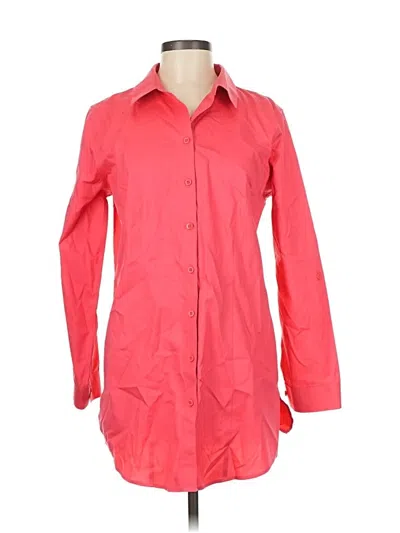 Pre-owned Chico's 3/4 Sleeve Button Down Shirt In Red