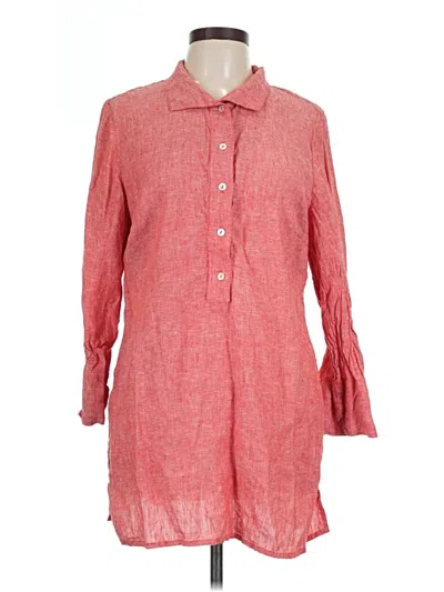 Pre-owned Chico's 3/4 Sleeve Button Down Shirt In Red