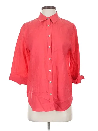 Pre-owned Chico's 3/4 Sleeve Button Down Shirt In Red