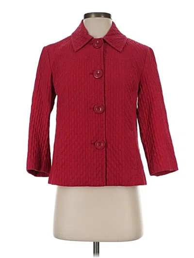 Pre-owned Chico's 3/4 Sleeve Button Down Shirt In Red