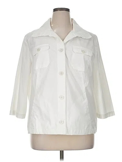 Pre-owned Chico's 3/4 Sleeve Button Down Shirt In White