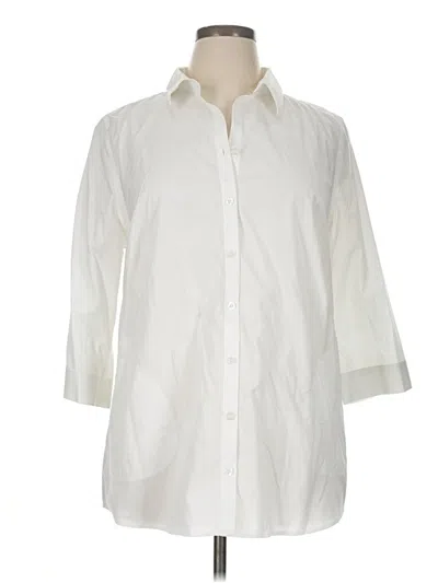 Pre-owned Chico's 3/4 Sleeve Button Down Shirt In White