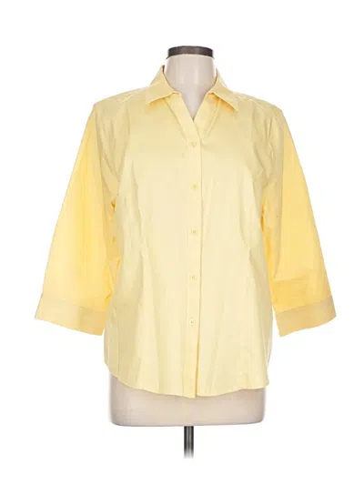 Pre-owned Chico's 3/4 Sleeve Button Down Shirt In Yellow