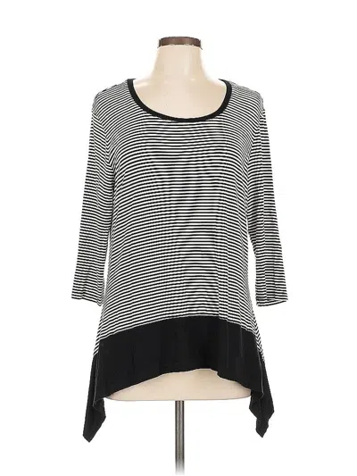 Pre-owned Chico's 3/4 Sleeve T-shirt In Black