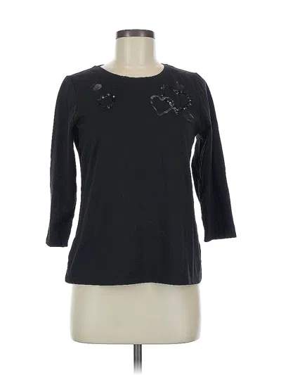 Pre-owned Chico's 3/4 Sleeve T-shirt In Black