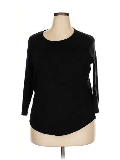 Pre-owned Chico's 3/4 Sleeve T-shirt In Black
