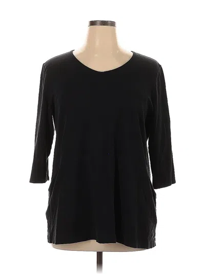Pre-owned Chico's 3/4 Sleeve T-shirt In Black