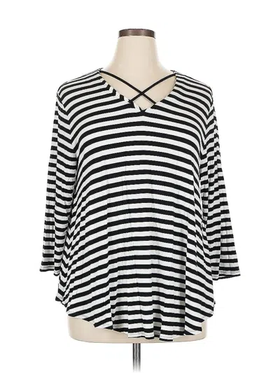 Pre-owned Chico's 3/4 Sleeve T-shirt In Black