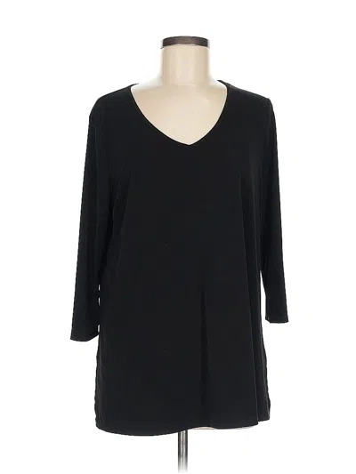 Pre-owned Chico's 3/4 Sleeve T-shirt In Black
