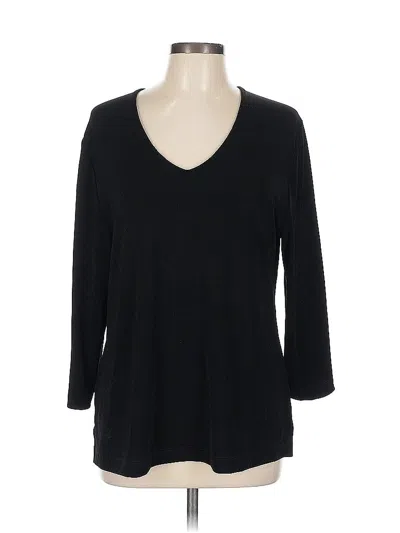 Pre-owned Chico's 3/4 Sleeve T-shirt In Black