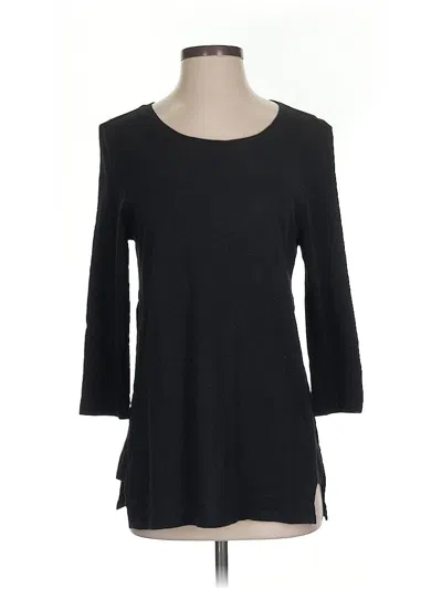 Pre-owned Chico's 3/4 Sleeve T-shirt In Black