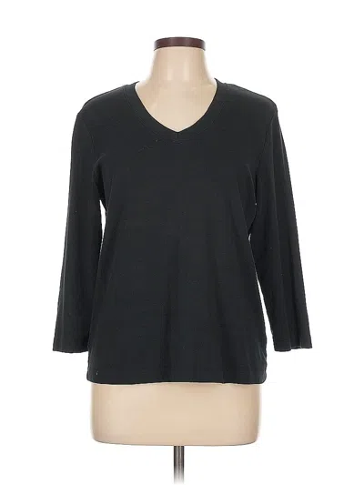 Pre-owned Chico's 3/4 Sleeve T-shirt In Black