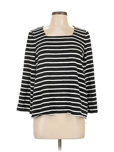 Pre-owned Chico's 3/4 Sleeve T-shirt In Black