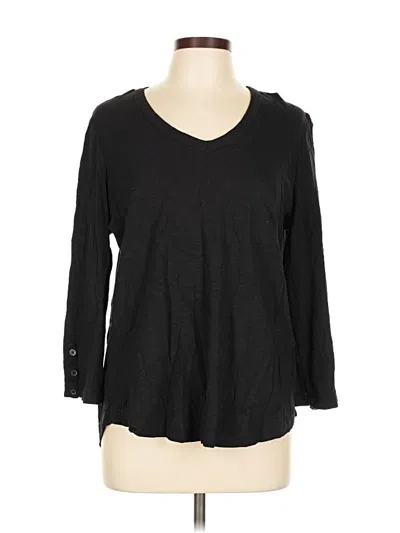 Pre-owned Chico's 3/4 Sleeve T-shirt In Black