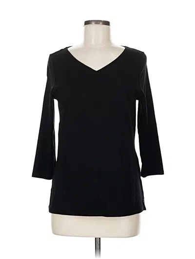 Pre-owned Chico's 3/4 Sleeve T-shirt In Black