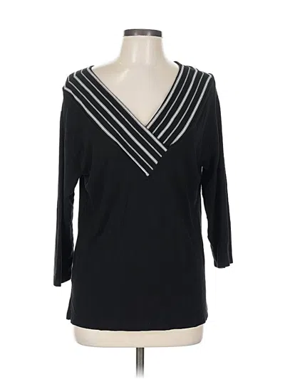 Pre-owned Chico's 3/4 Sleeve T-shirt In Black