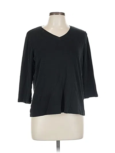 Pre-owned Chico's 3/4 Sleeve T-shirt In Black