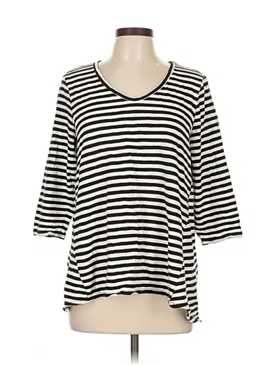 Pre-owned Chico's 3/4 Sleeve T-shirt In Black