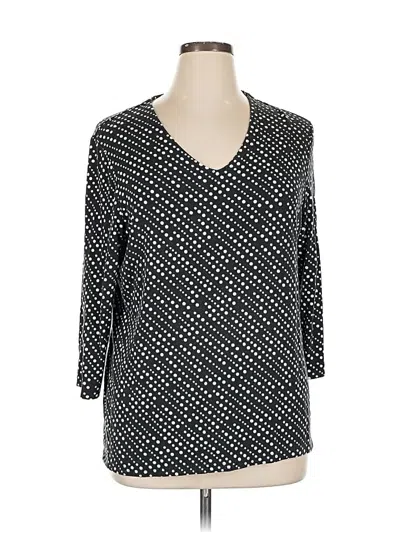 Pre-owned Chico's 3/4 Sleeve T-shirt In Black