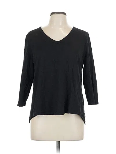 Pre-owned Chico's 3/4 Sleeve T-shirt In Black
