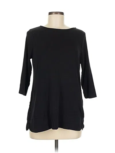 Pre-owned Chico's 3/4 Sleeve T-shirt In Black