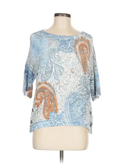 Pre-owned Chico's 3/4 Sleeve T-shirt In Blue