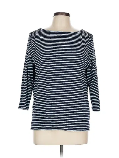 Pre-owned Chico's 3/4 Sleeve T-shirt In Blue