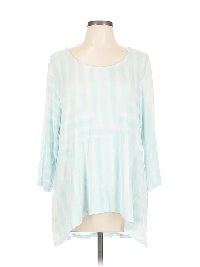 Pre-owned Chico's 3/4 Sleeve T-shirt In Blue