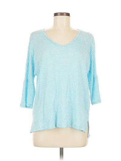 Pre-owned Chico's 3/4 Sleeve T-shirt In Blue