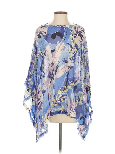 Pre-owned Chico's 3/4 Sleeve T-shirt In Blue