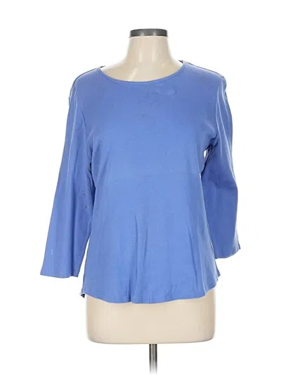 Pre-owned Chico's 3/4 Sleeve T-shirt In Blue