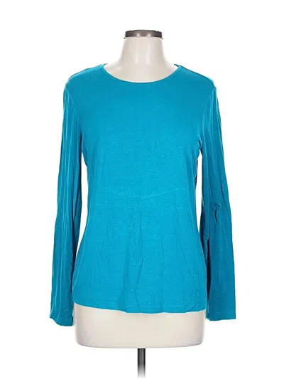 Pre-owned Chico's 3/4 Sleeve T-shirt In Blue