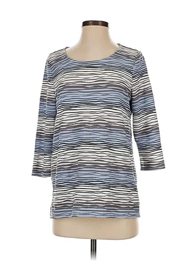 Pre-owned Chico's 3/4 Sleeve T-shirt In Blue