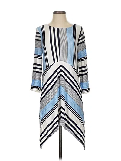 Pre-owned Chico's 3/4 Sleeve T-shirt In Blue