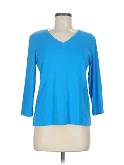 Pre-owned Chico's 3/4 Sleeve T-shirt In Blue