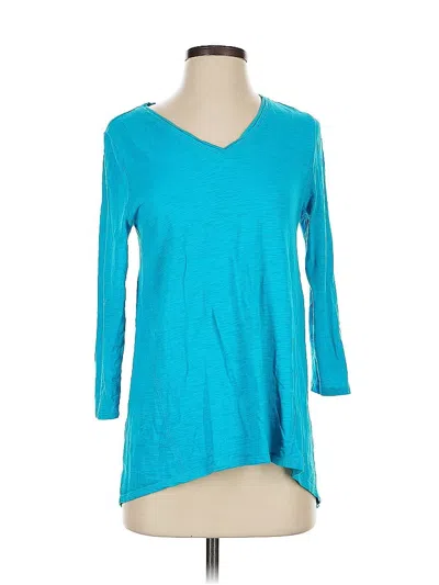 Pre-owned Chico's 3/4 Sleeve T-shirt In Blue