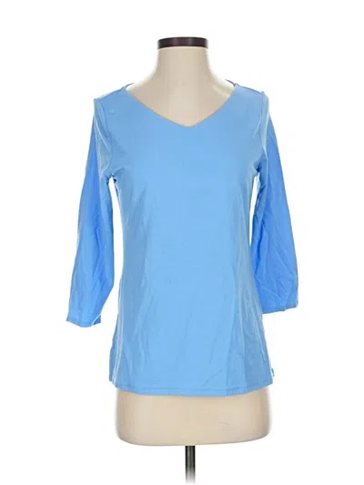Pre-owned Chico's 3/4 Sleeve T-shirt In Blue