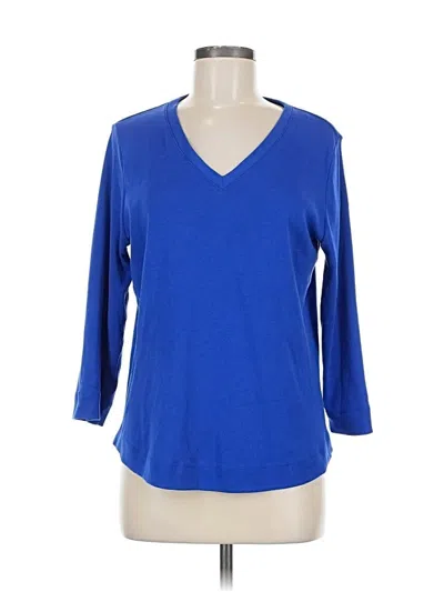 Pre-owned Chico's 3/4 Sleeve T-shirt In Blue