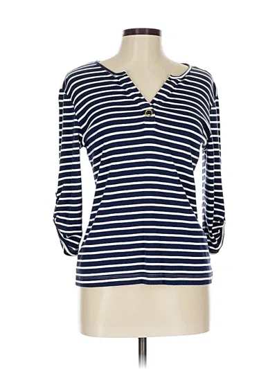 Pre-owned Chico's 3/4 Sleeve T-shirt In Blue