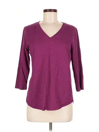 Pre-owned Chico's 3/4 Sleeve T-shirt In Burgundy