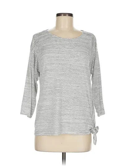 Pre-owned Chico's 3/4 Sleeve T-shirt In Gray