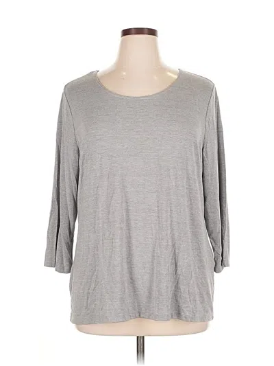 Pre-owned Chico's 3/4 Sleeve T-shirt In Gray