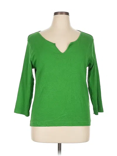 Pre-owned Chico's 3/4 Sleeve T-shirt In Green