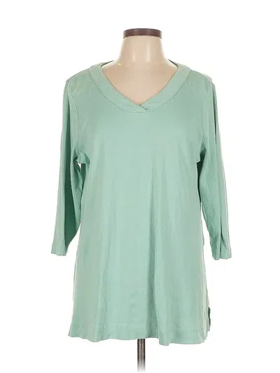Pre-owned Chico's 3/4 Sleeve T-shirt In Green