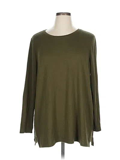 Pre-owned Chico's 3/4 Sleeve T-shirt In Green