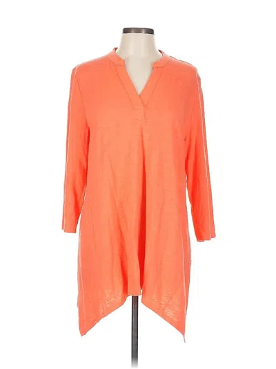 Pre-owned Chico's 3/4 Sleeve T-shirt In Orange