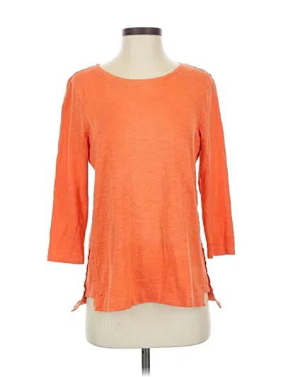 Pre-owned Chico's 3/4 Sleeve T-shirt In Orange