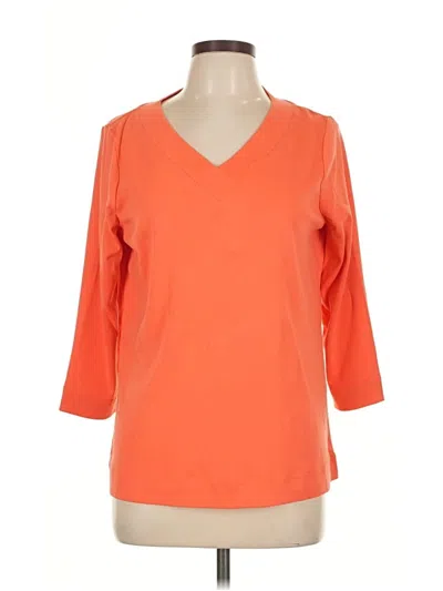 Pre-owned Chico's 3/4 Sleeve T-shirt In Orange