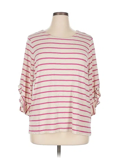 Pre-owned Chico's 3/4 Sleeve T-shirt In Pink